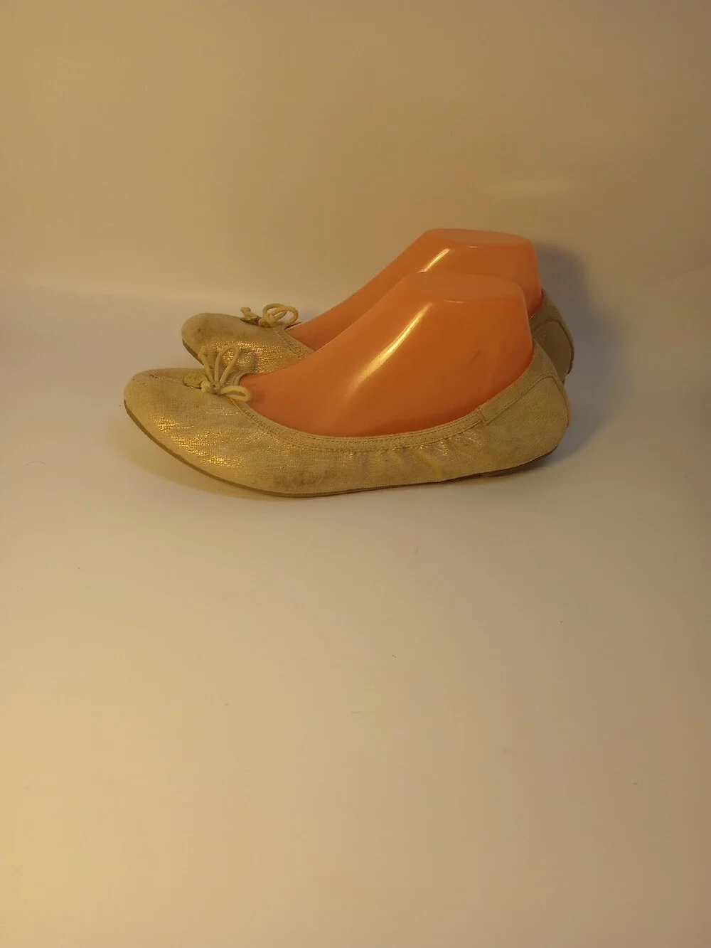 Dexflex Comfort Ballet Shoes Gold Slip On Espadrilles Shoes Womens Size 9M